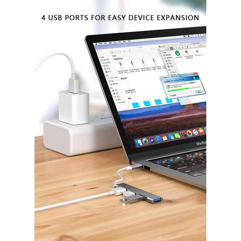 Concentrateur USB-C 4 en 1 en aluminium
