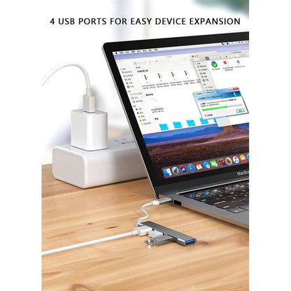 Concentrateur USB-C 4 en 1 en aluminium