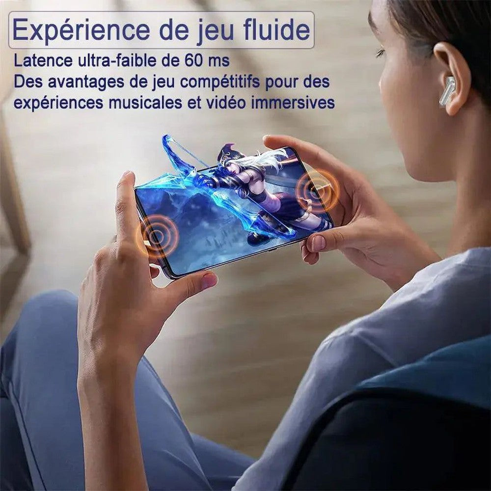 Écouteurs sans fil Bluetooth QERE E28 - Son immersif et suppression du bruit IPX5