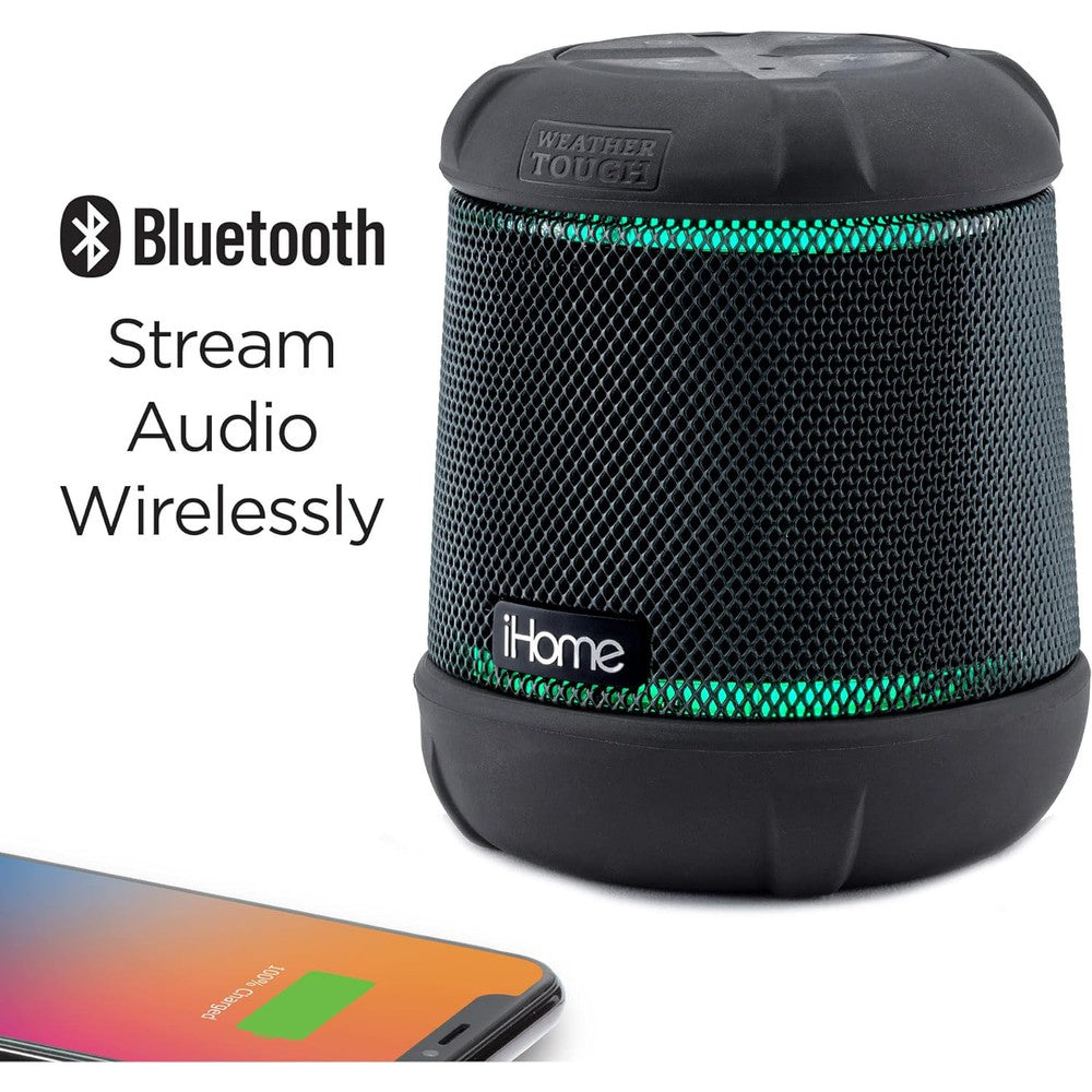 Haut-parleur Bluetooth portable et rechargeable lumières changeantes avec caisson de basses passif intégré