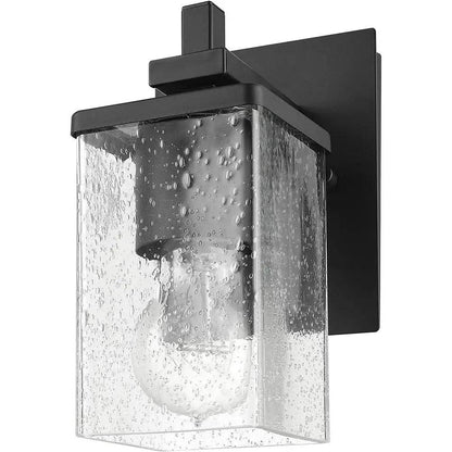 Luminaire murale Dakota - Noir mat, verre grainé