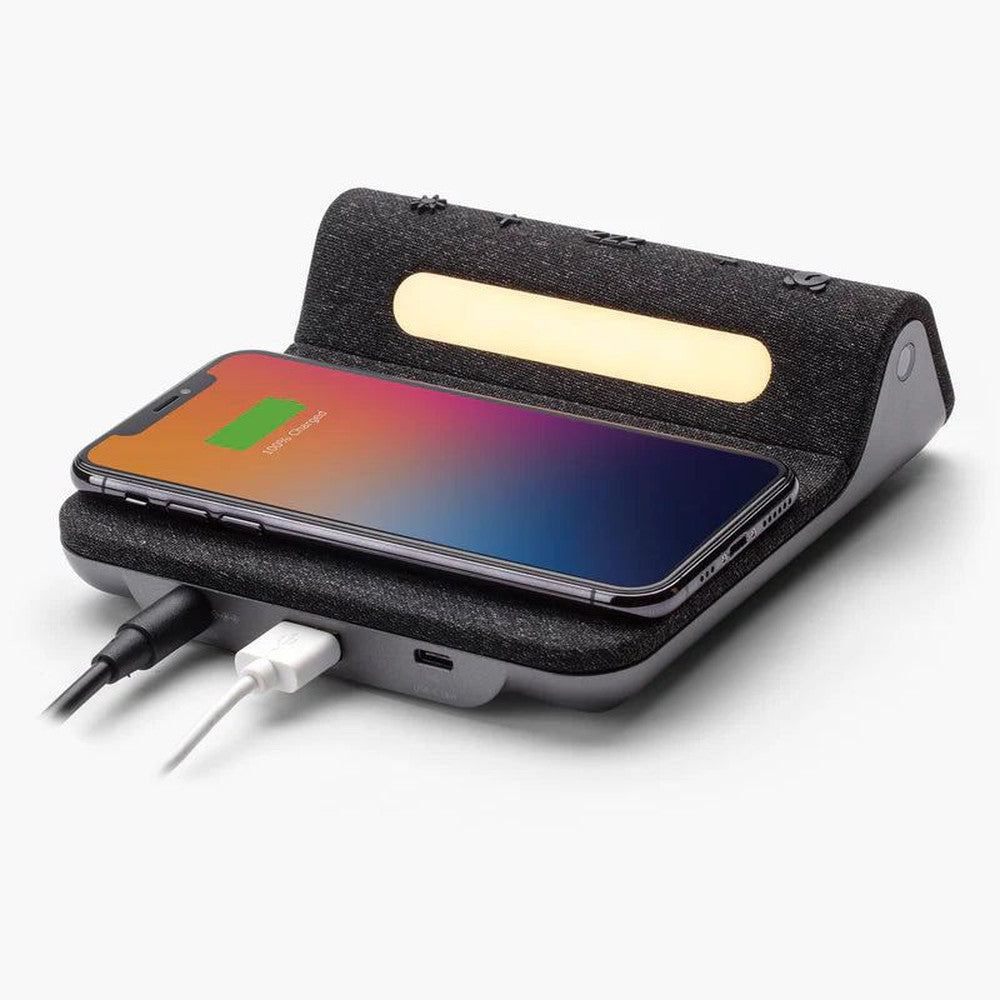 Réveil-Matin compact avec charge rapide sans fil Qi, double charge USB