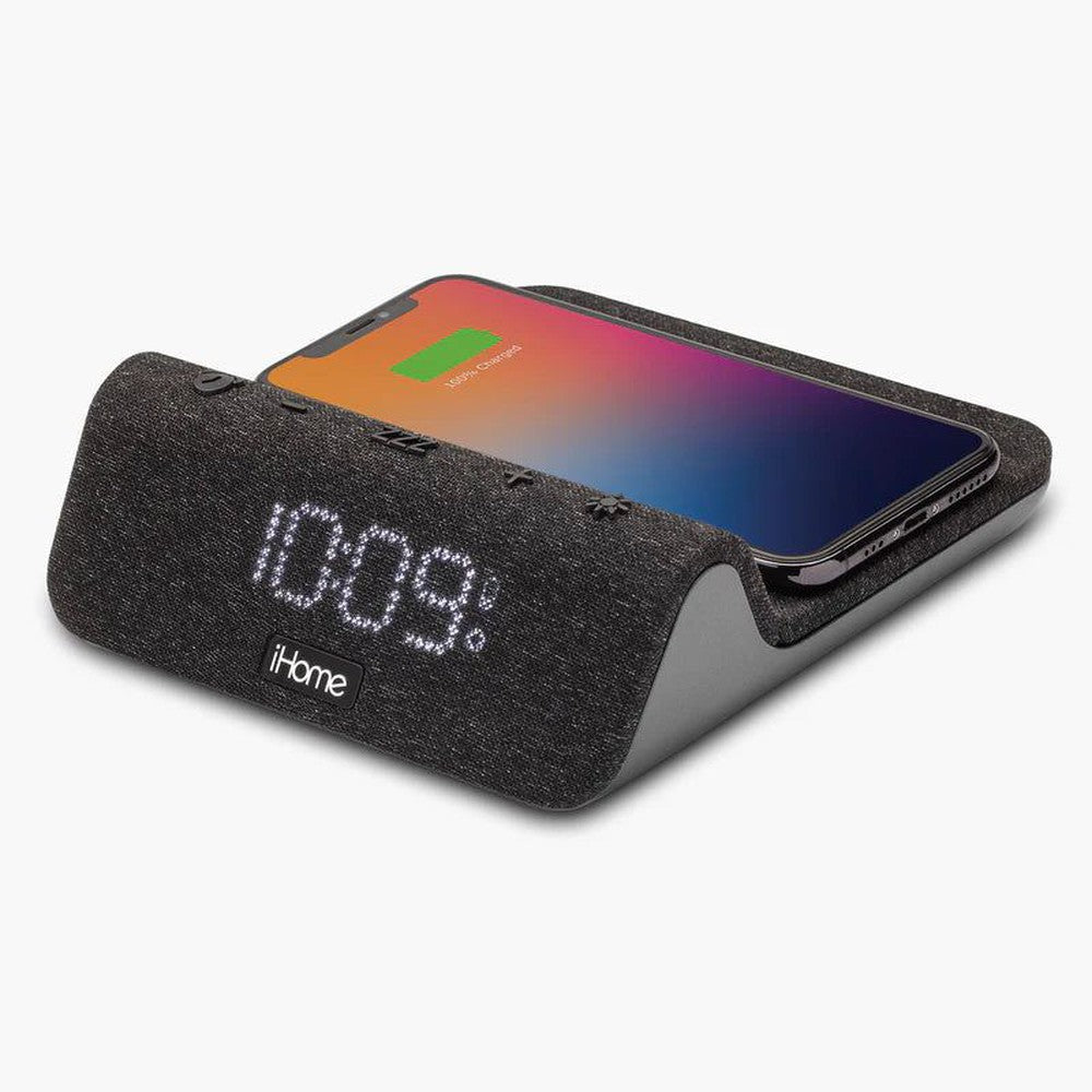 Réveil-Matin compact avec charge rapide sans fil Qi, double charge USB