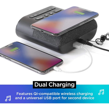 Réveil-matin Timex FM sans fil et chargement USB - TW500