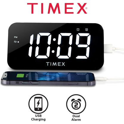 Réveil-matin Timex numérique grand écran avec chargeur USB