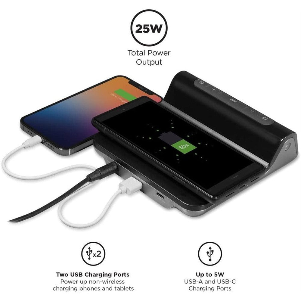 Réveil-matin iHome 3-en-1 avec chargeur sans fil rapide magnétique