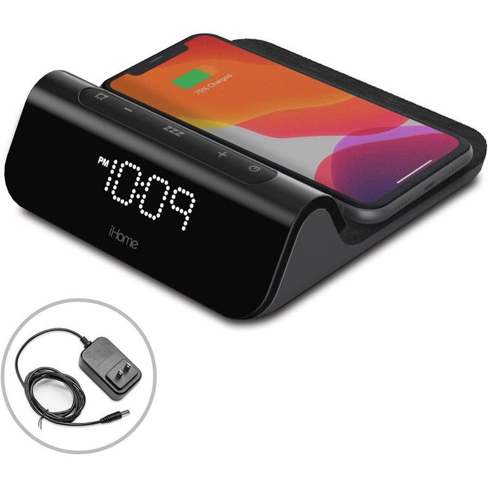 Réveil-matin iHome 3-en-1 avec chargeur sans fil rapide magnétique