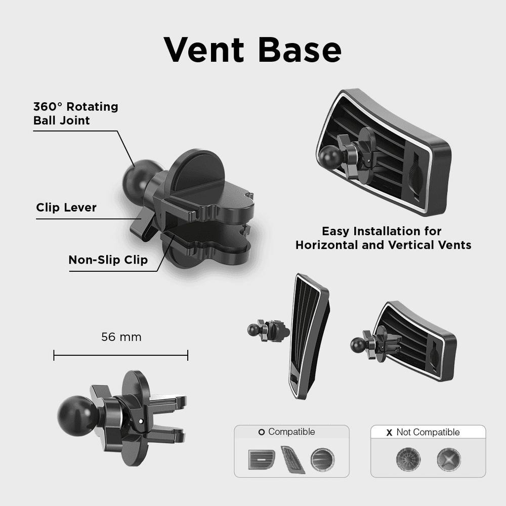 Support pour téléphone mobile pour voiture avec rotation à 360°