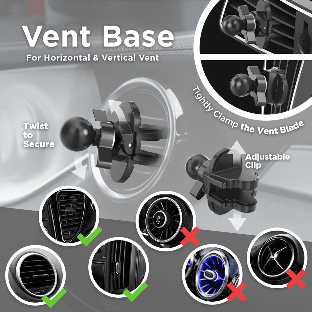 Support pour téléphone mobile pour voiture avec rotation à 360°