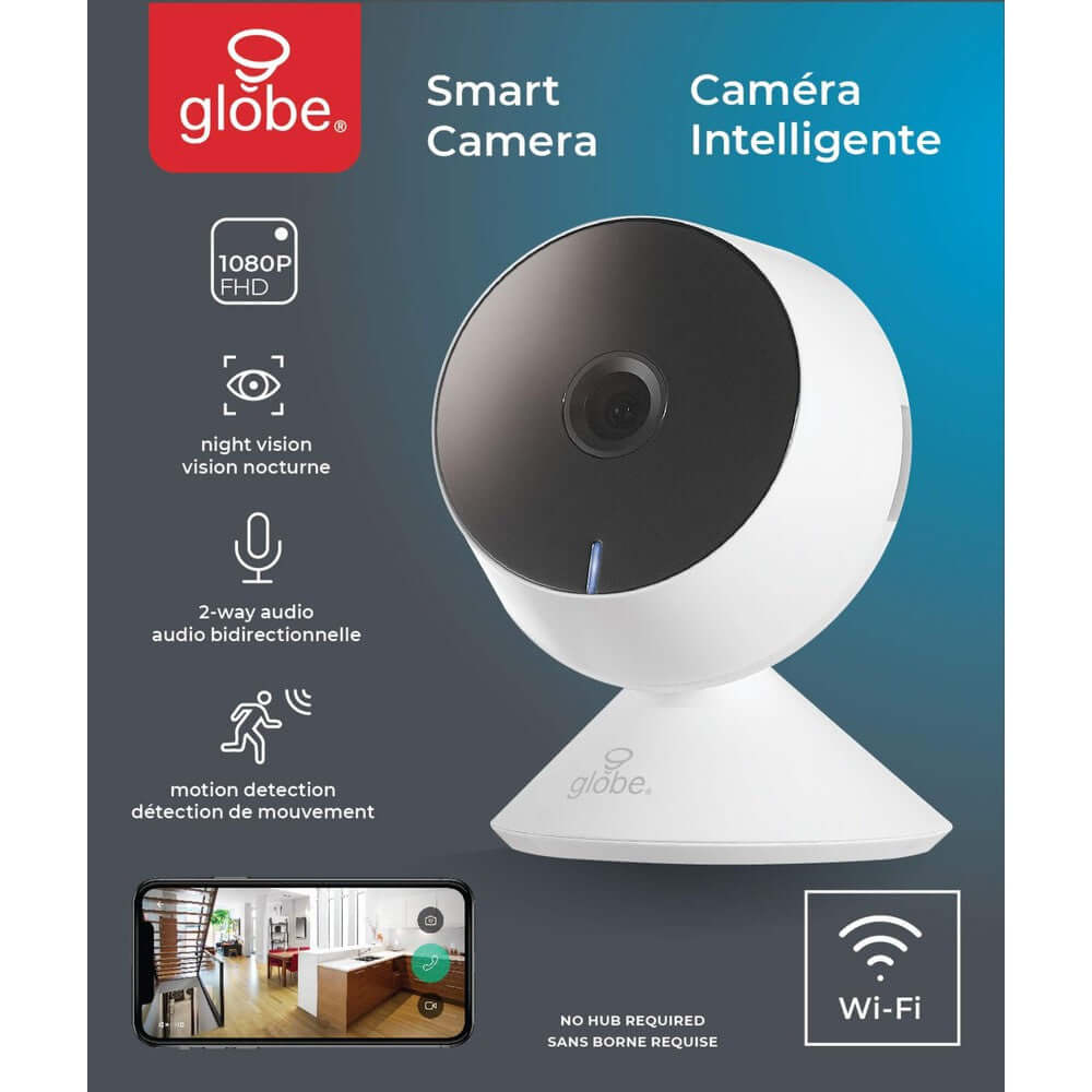 Caméra de sécurité intelligente Wi-Fi d'intérieur 1080p avec détection de mouvement